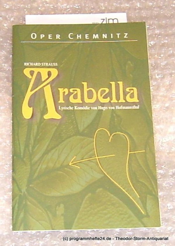 Programmheft Arabella. Oper Chemnitz Premiere 29.01.2005 Die Theater Chemnitz, L