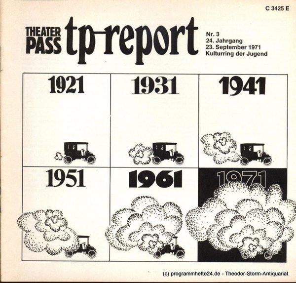 Theaterpaß. tp-report Nr. 3 24. Jahrgang 23. September 1971 ( Auto ) Kulturring
