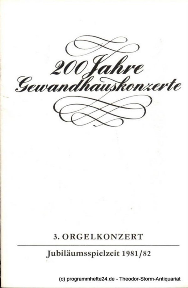 Programmheft 3. Orgelkonzert. Joachim Grubich. Gewandhaus zu Leipzig Jubiläumssi