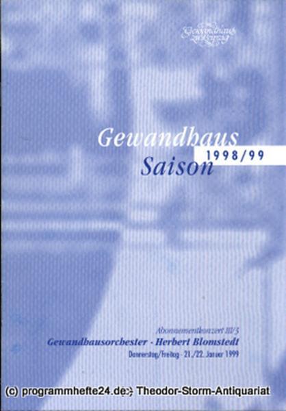 Programmheft Gewandhausorchester Abonnementkonzert III / 3. Blätter des Gewandha