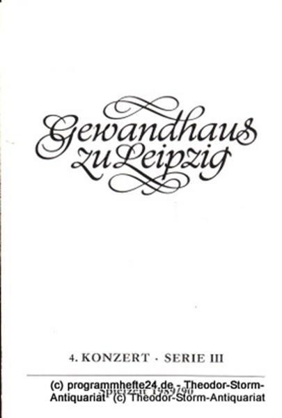 Programmheft 4. Konzert Serie III. Blätter des Gewandhauses – Spielzeit 1989 / 9