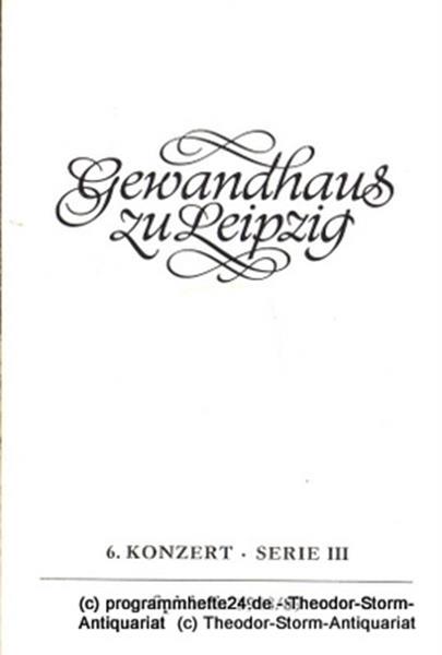 Programmheft 6. Konzert Serie III. Blätter des Gewandhauses – Spielzeit 1988 / 8