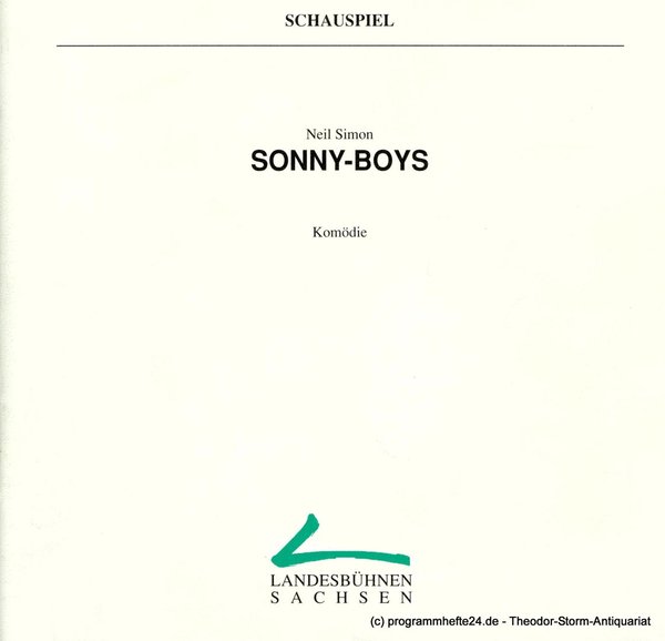 Programmheft Sonny-Boys ( The Sunshine-Boys ) Komödie von Neil Simon. Premiere a