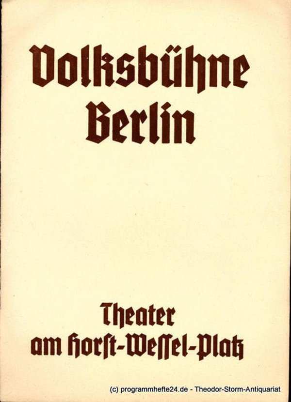 College Crampton. Komödie von Gerhart Hauptmann Volksbühne Berlin 1938