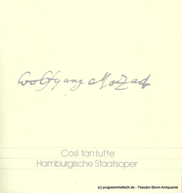 Programmheft Cosi fan tutte. Oper Hamburg, 1985