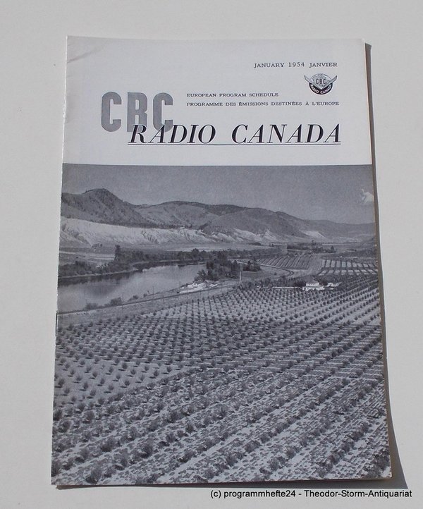 Programmheft CBC European Program Schedule RADIO CANADA JANUARY 1954