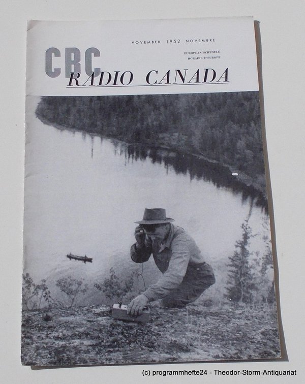 Programmheft CBC European Program Schedule RADIO CANADA NOVEMBER 1952