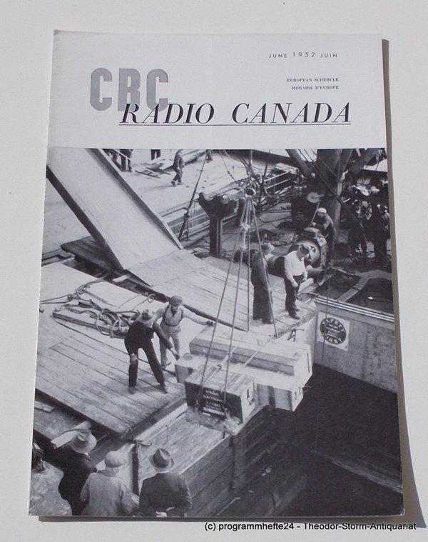 Programmheft CBC European Program Schedule RADIO CANADA JUNE 1952