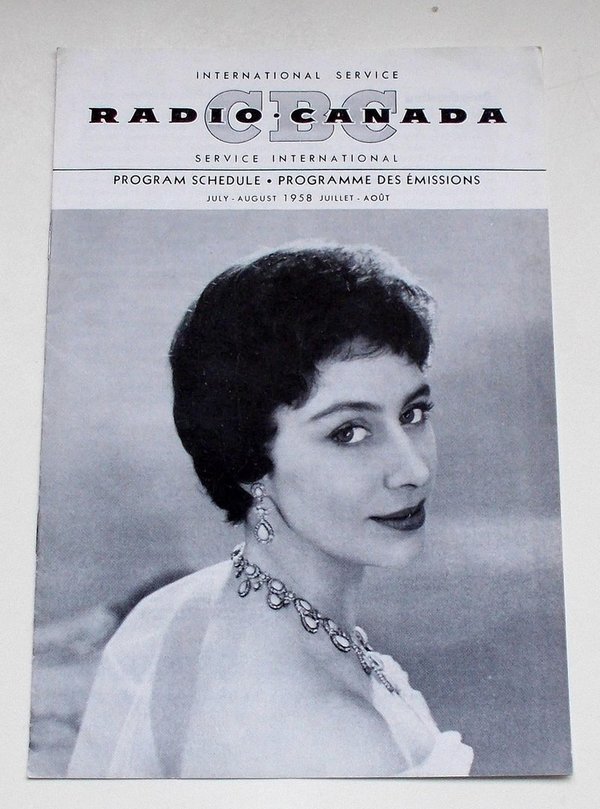 Programmheft CBC Radio Canada Int. Service Program Schedule July-August 1958