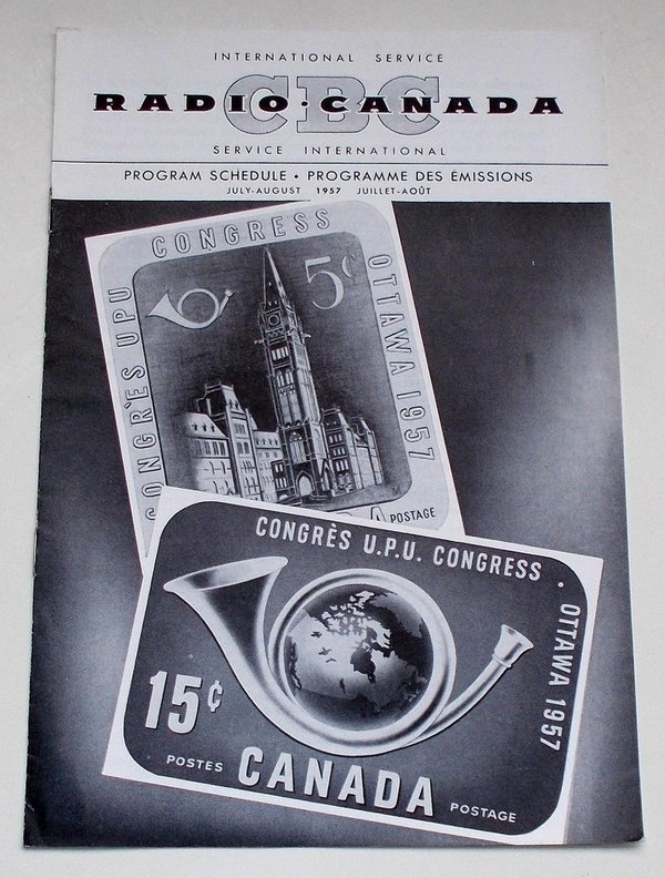 Programmheft CBC Radio Canada Int. Service. Program Schedule July-August 1957