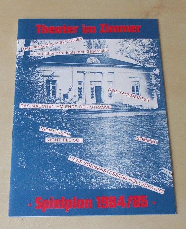 Programmheft Theater im Zimmer Spielplan 1984 / 85