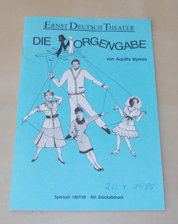 Programmheft Die Morgengabe Signiert Ernst Deutsch Theater 1988