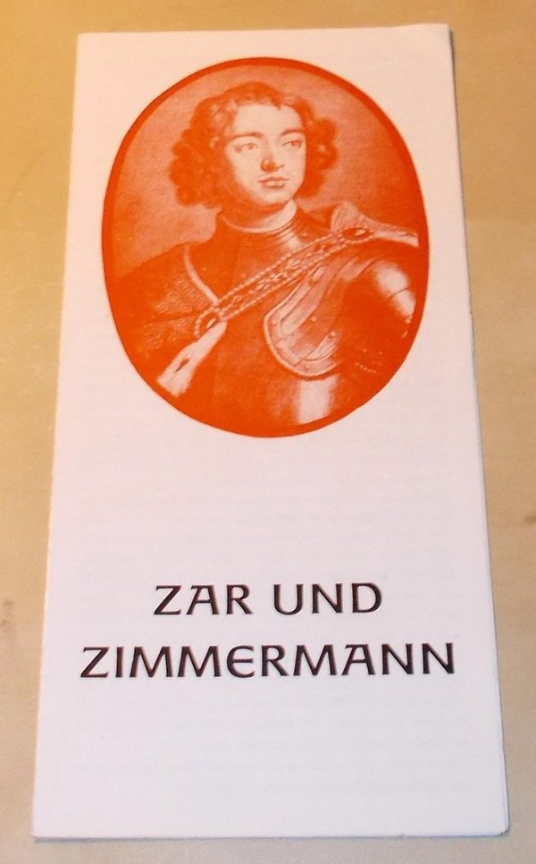 Programmheft ZAR UND ZIMMERMANN. Stadttheater Freiberg, 1979