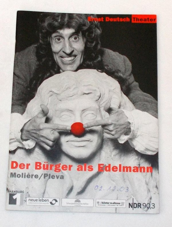 Programmheft Der Bürger als Edelmann Moliere / Pleva Ernst Deutsch Theater 2003