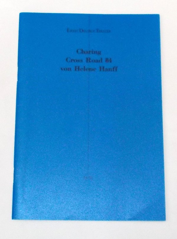 Programmheft Charing Cross Road 84 von Helene Hanff. Ernst Deutsch Theater 1995
