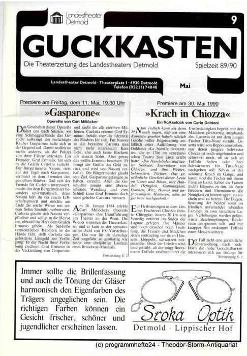 GUCKKASTEN. Die Theaterzeitung des Landestheaters Detmold MAI 1990