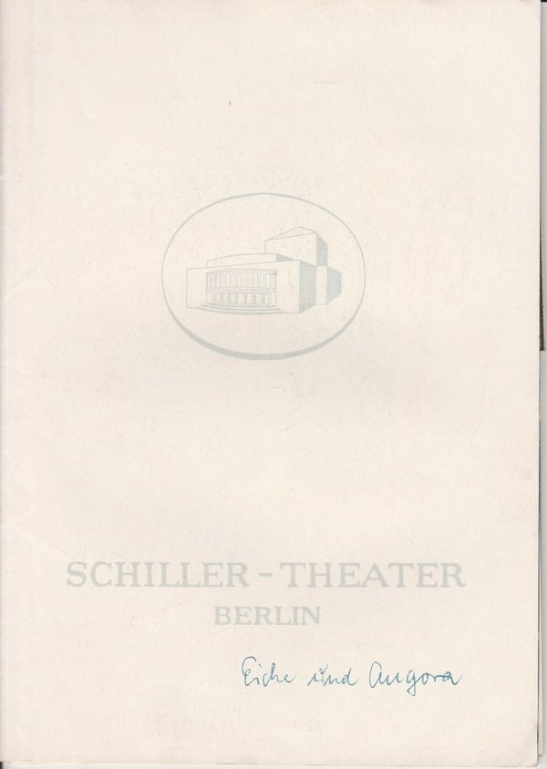 Programmheft Eiche und Angora. Walser Schiller Theater Berlin 1962