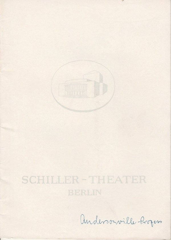 Programmheft Der Andersonville-Prozeß Schiller Theater 1960