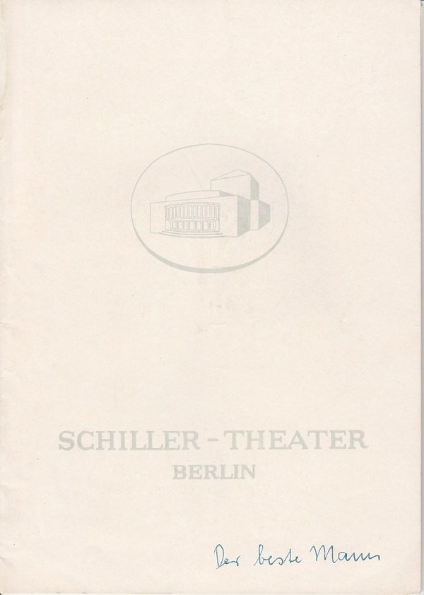 Programmheft Der beste Mann von Gore Vidal Schiller Theater 1960