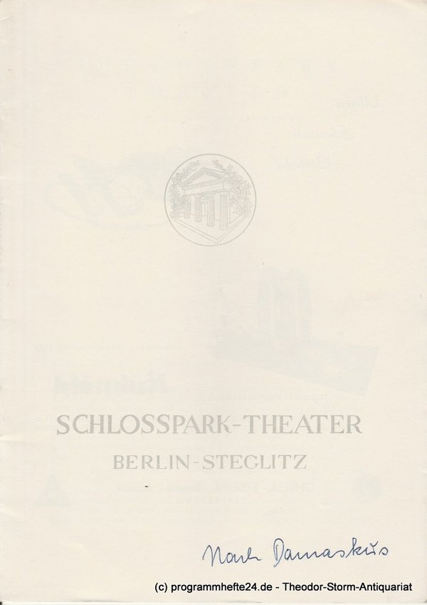 Programmheft Nach Damaskus von August Strindberg Schlosspark Theater Berlin 1956