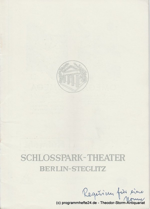 Programmheft Requiem für eine Nonne Schlosspark – Theater Berlin 1955