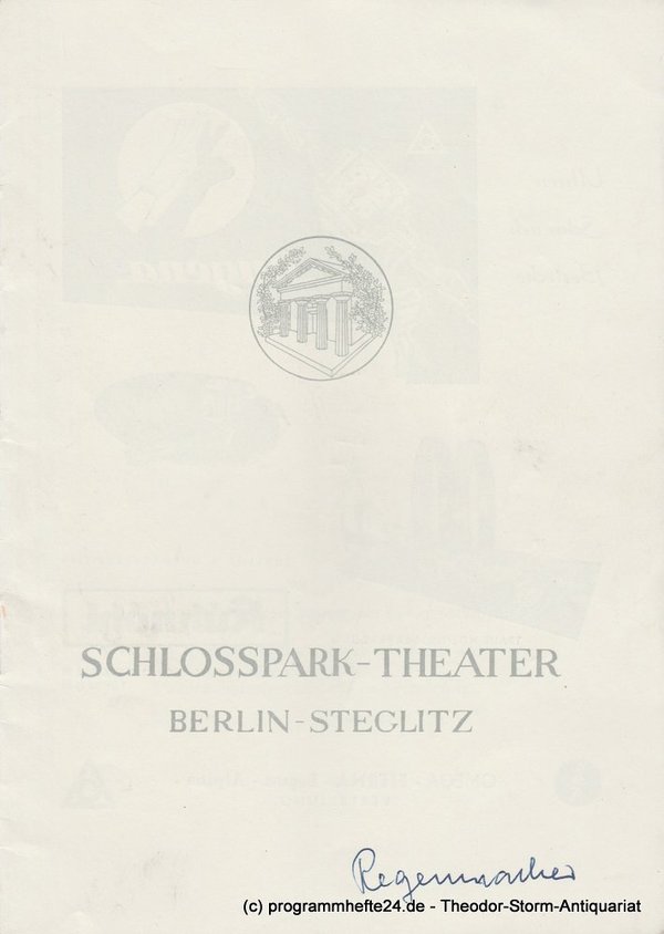 Programmheft Der Regenmacher. Schlosspark – Theater Berlin 1956