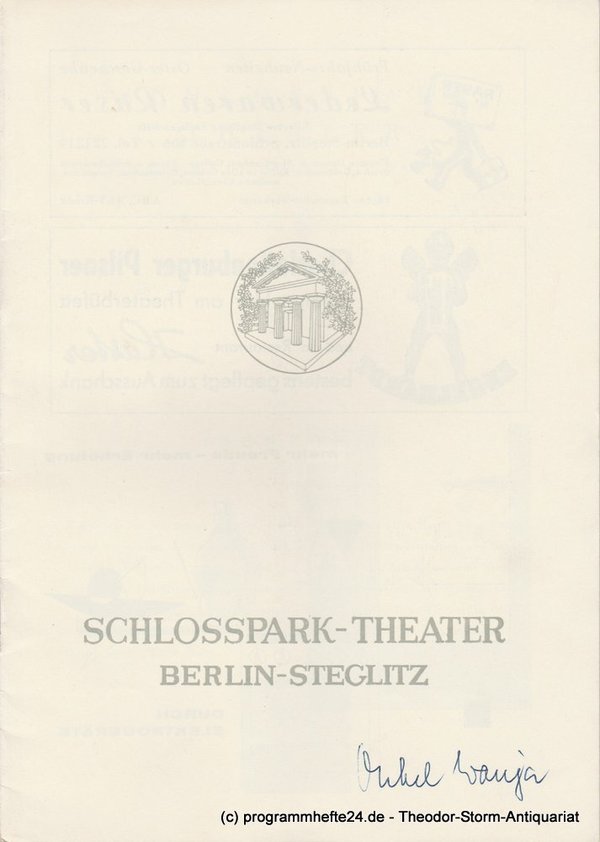 Programmheft Onkel Wanja. Schlosspark – Theater Berlin 1959