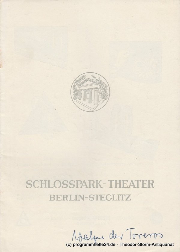 Programmheft Der Walzer der Toreros. Schlosspark – Theater Berlin 1957