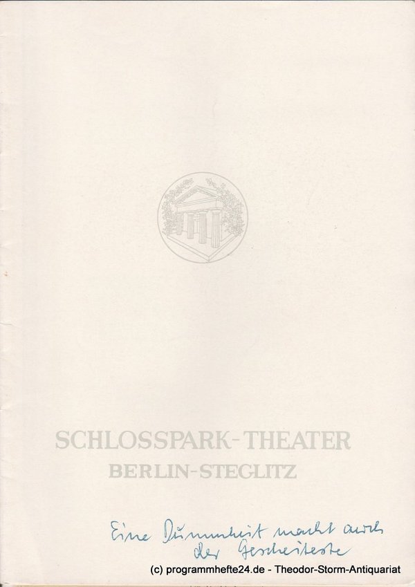 Programmheft Eine Dummheit macht auch der Gescheiteste. Schlosspark Theater 1960