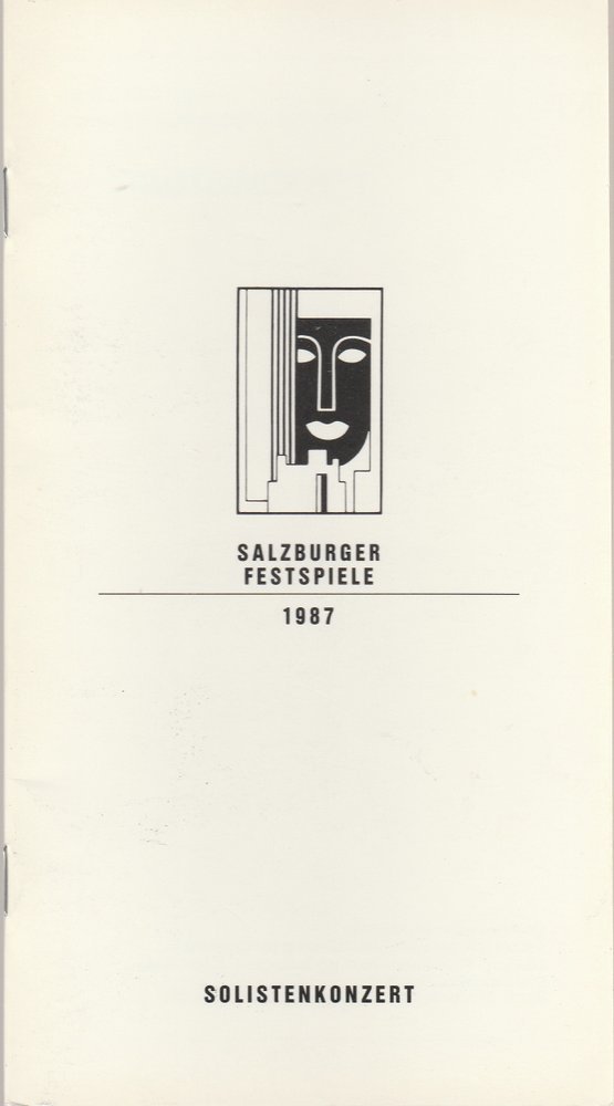 Programmheft SOLISTENKONZERT ALFRED BRENDEL Salzburger Festspiele 1987