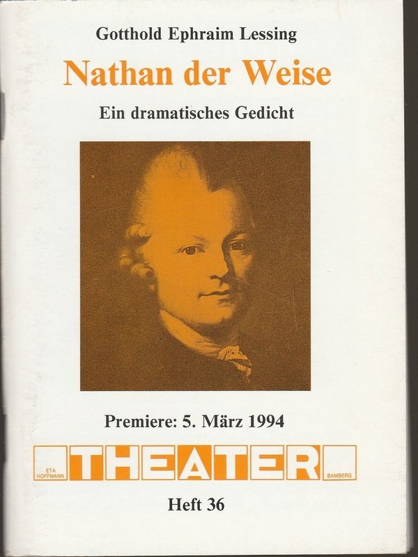 Programmheft Lessing NATHAN DER WEISE ETA Hoffmann Theater Bamberg 1994
