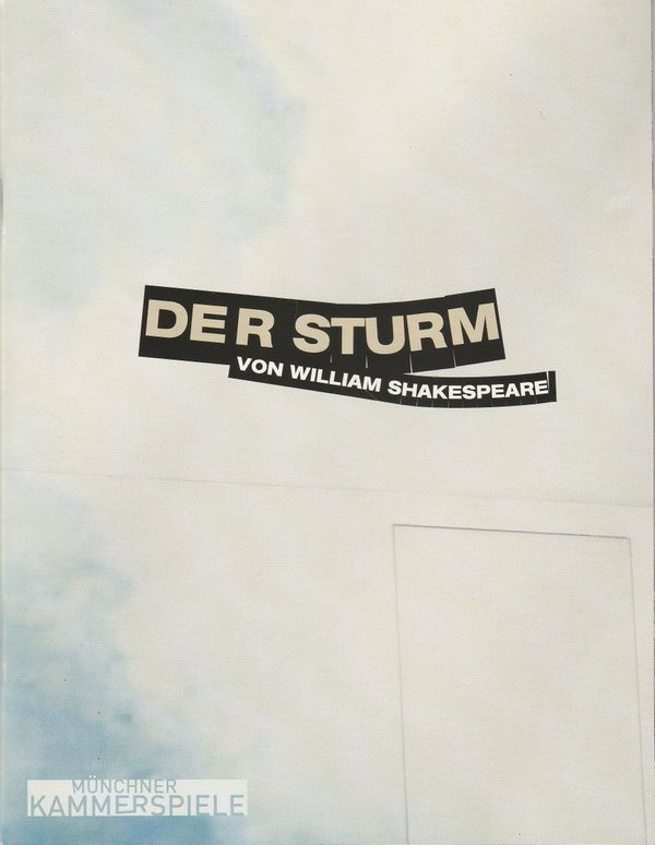 Programmheft William Shakespeare DER STURM Münchner Kammerspiele 2007