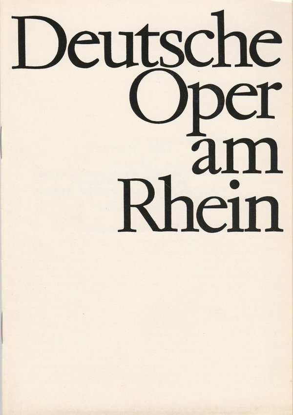 Programmheft Richard Wagner DAS RHEINGOLD Deutsche Oper am Rhein 1968