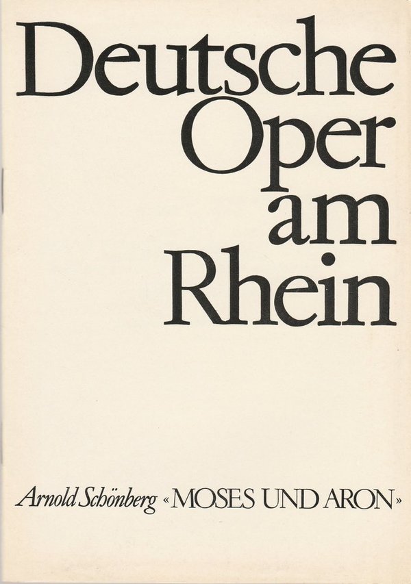 Programmheft Arnold Schönberg MOSES UND ARON Deutsche Oper am Rhein 1968