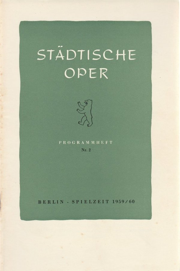 Programmheft BALLETTABEND Städtische Oper Berlin 1959