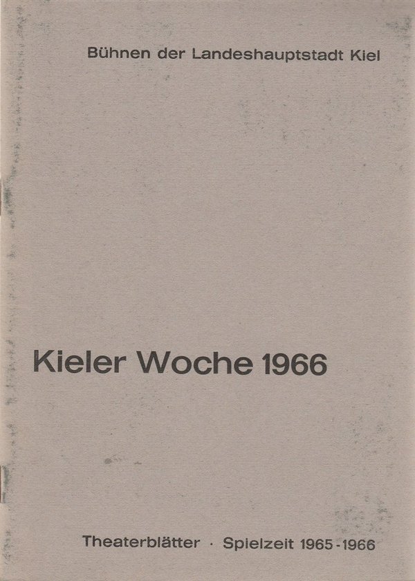 Programmheft Friedrich Hebbel MARIA MAGDALENE Bühnen Kiel 1966