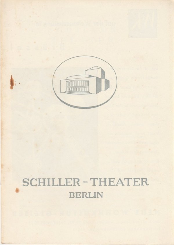 Programmheft nach Euripides DIE TROERINNEN Schiller-Theater 1958