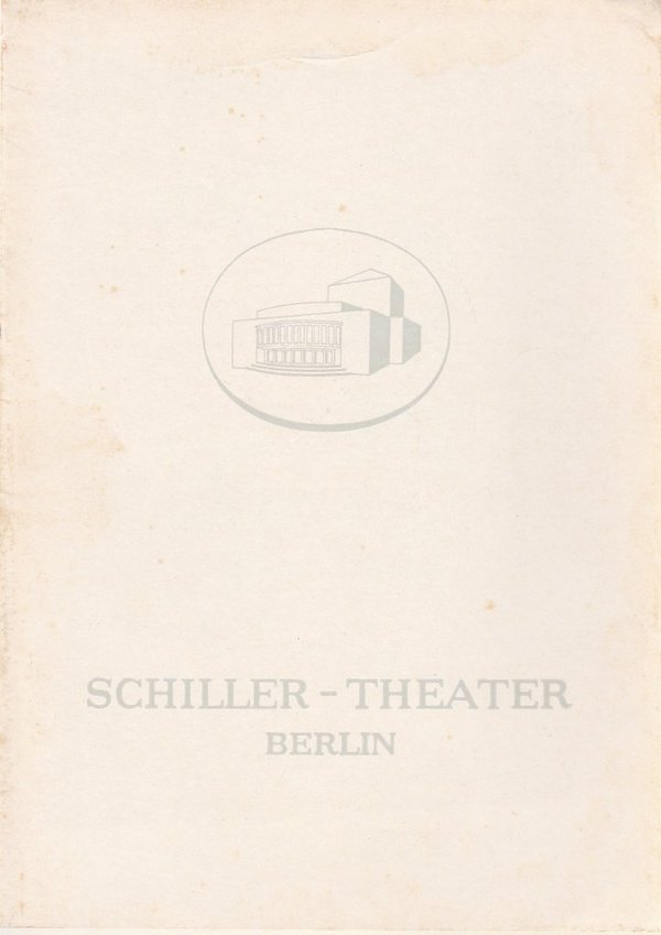 Programmheft Johann Wolfgang Goethe EGMONT Schiller-Theater 1960