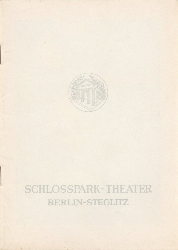 Programmheft Franz Grillparzer WEH DEM DER LÜGT Schlosspark-Theater 1965