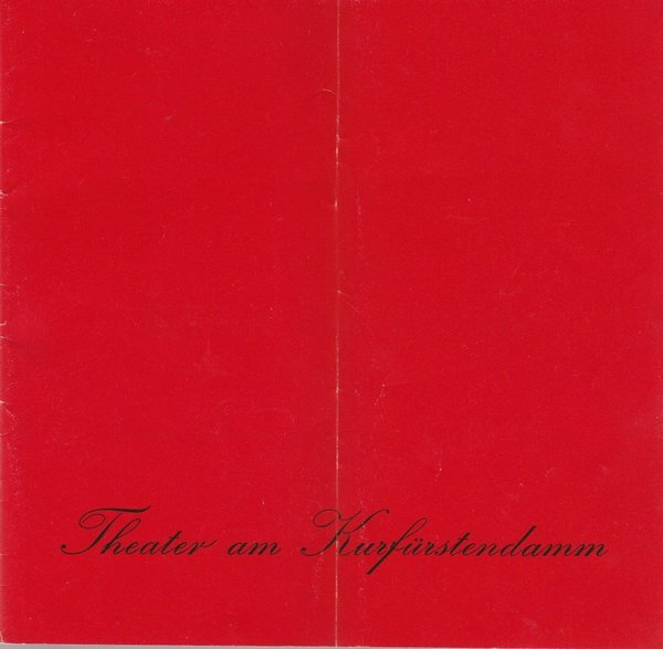 Programmheft Hennequin / Bilhaud IN DER HÖHLE DES LÖWEN The. Kurf.damm 1981