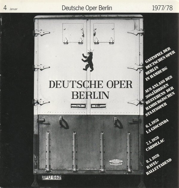 Deutsche Oper Berlin Spielzeit 1977 / 78 Heft 4 Januar