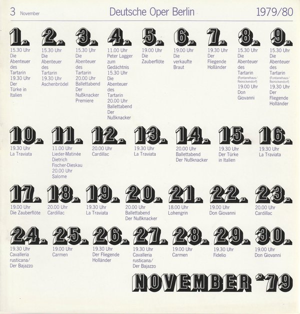 Deutsche Oper Berlin Spielzeit 1979 / 80 Heft 3 November 79