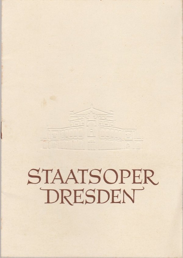 Programmheft Giuseppe Verdi AIDA Staatsoper Dresden 1957
