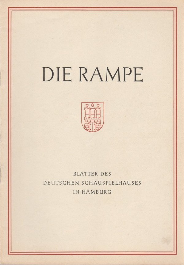 Programmheft A. Strindberg SCHWANENWEISS Die Rampe Schauspielhaus Hamburg 1953