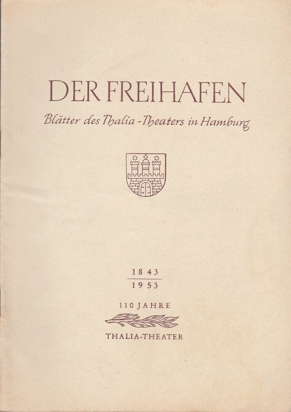 Programmheft Paul Willems BÄRENHÄUTER Der Freihafen Thalia-Theater 1954