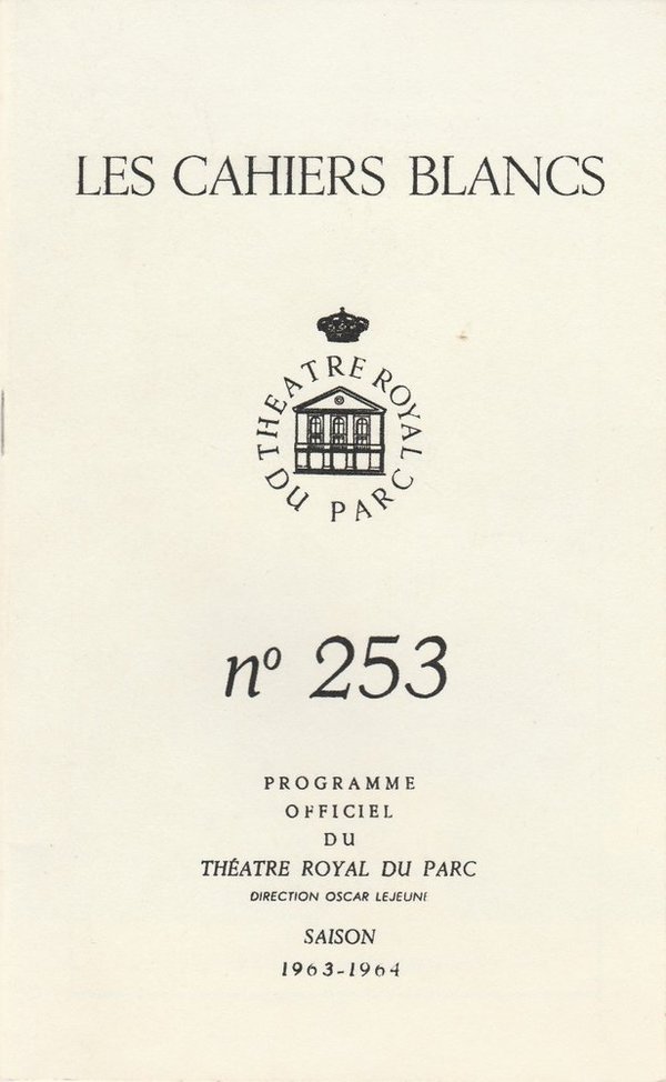 Programmheft Andre Roussin NINA Theatre Royal du Parc Brüssel 1964
