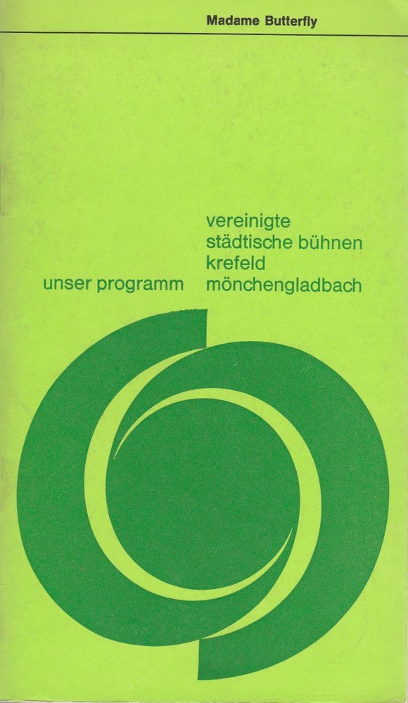 Programmheft Giacomo Puccini MADAME BUTTERFLY Städtische Bühnen Krefeld 1968