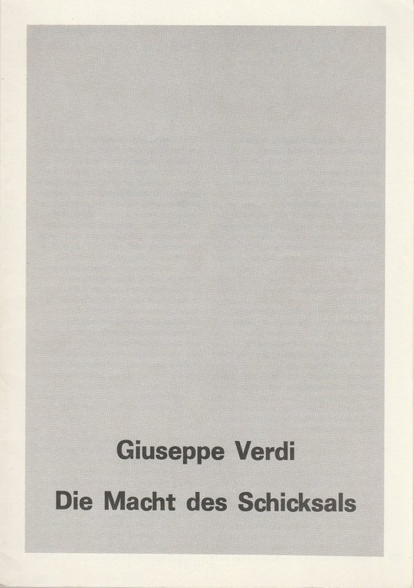Programmheft Giuseppe Verdi DIE MACHT DES SCHICKSALS Bühnen Kiel 1971