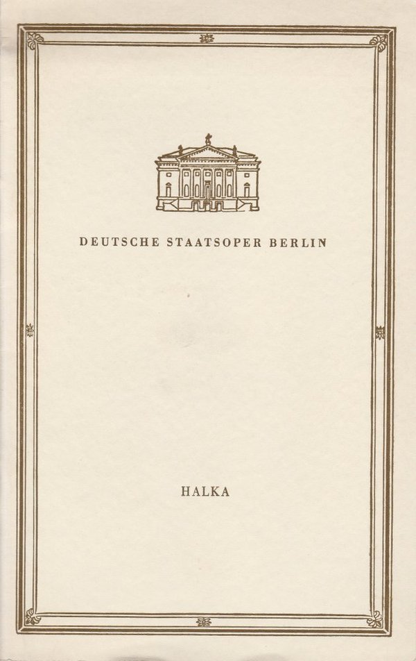 Programmheft Stanislaw Moniuszko HALKA Deutsche Staatsoper Berlin 1959