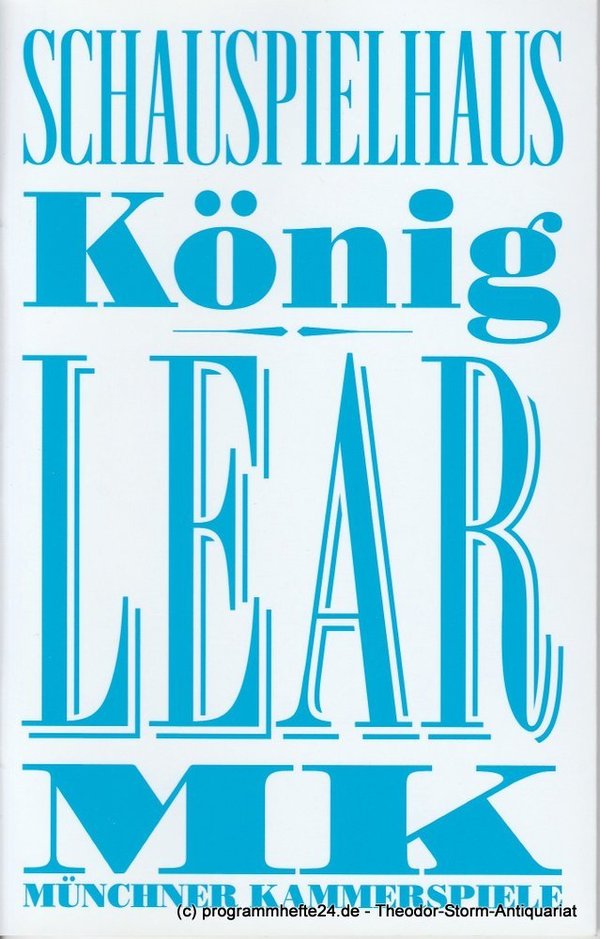 Programmheft König Lear von William Shakespeare Münchner Kammerspiele 2013